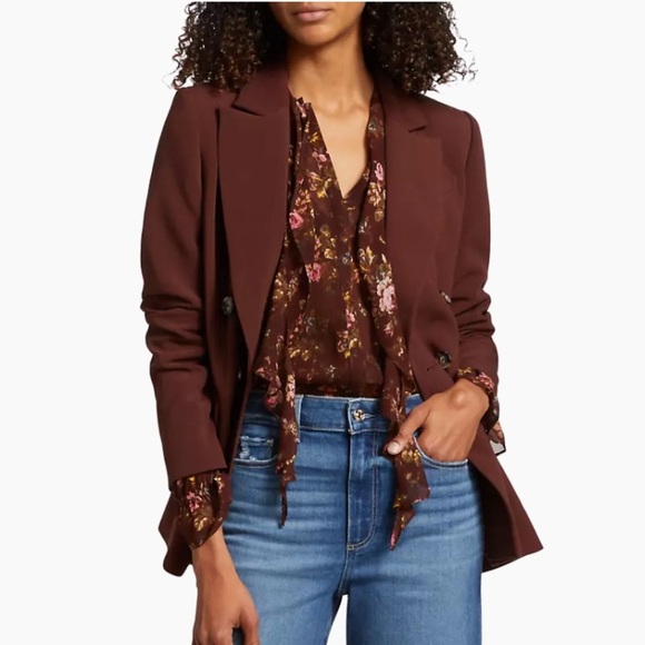 PAIGE Jackets & Blazers - NWT Paige Malbec double breasted blazer in mahogany